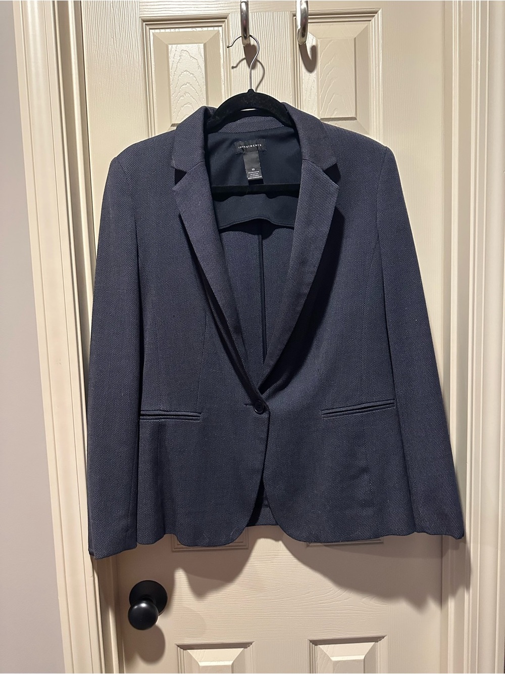 Investments Navy Single-Button Blazer